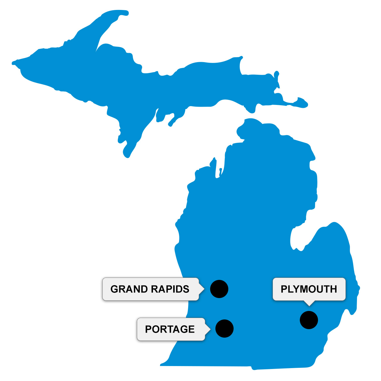 Michigan Locations Map